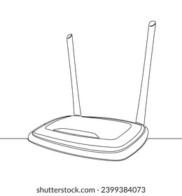 Continuous one single line drawing Wi Fi router design icon vector illustration concept
