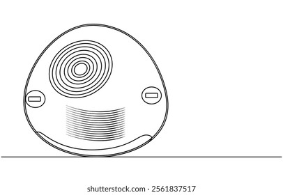 Continuous one single line drawing Portable electric air heater heating icon, Portable electric air heater continuous line drawing. One line art of home appliance