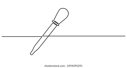 continuous one single line drawing icon of bottles with liquid ,Eye Drops one line drawing, Dropper and bottle with serum or oil, line. Cosmetic product in vial with pipette. Outline simple vector. 