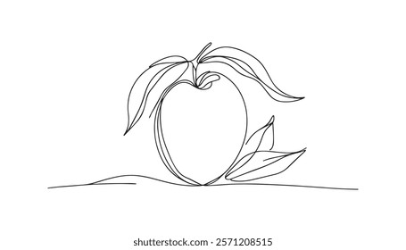 Continuous one single minimal line drawing mango 