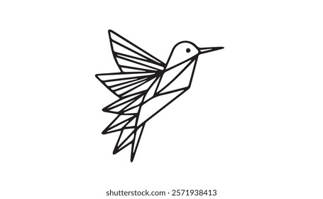 Continuous one single minimal line drawing bird 