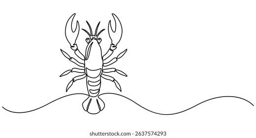 Continuous one single minimal line drawing Shrimp, Shrimp in one line drawing. Sea food illustration, Continuous Line Drawing of Sea Food Icon. Hand Drawn Symbol Vector Illustration, pro concept.