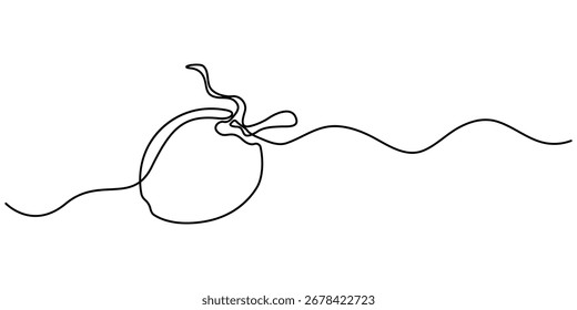 Contínuo um único coco de desenho de linha mínima, único desenho de linha contínua da ilustração vetorial do Dia Mundial do Coco. Conceito de frutado fresco para ícone de jardim de frutas. Estrutura de tópicos editável