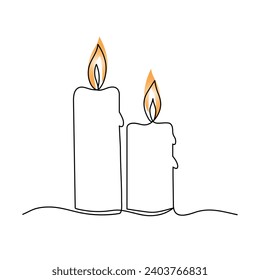 Dibujo continuo en una línea de arte de vela y ilustración de un vector de contorno