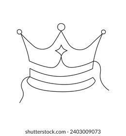 Ilustración continua del dibujo de una línea de la corona ilustración vectorial y el símbolo de la corona del rey y la majestad