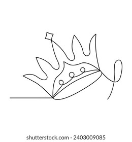 Ilustración continua del dibujo de una línea de la corona ilustración vectorial y el símbolo de la corona del rey y la majestad