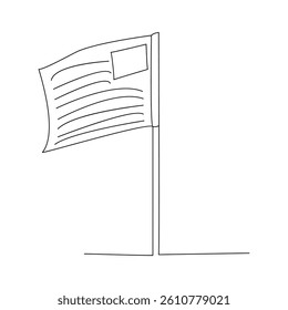 Continuous one-line drawing 4th of July Happy Independence Day single line draw vector graphic illustration