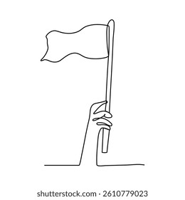 Continuous one-line drawing 4th of July Happy Independence Day single line draw vector graphic illustration