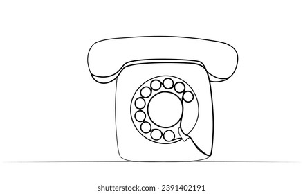 A continuous one-line drawing of an antique telephone. vector illustration