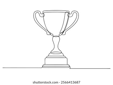 Continuous One-Line Drawing of an Award Trophy - Minimalist Achievement Art