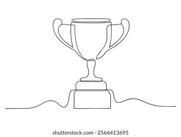 Continuous One-Line Drawing of an Award Trophy - Minimalist Achievement Art