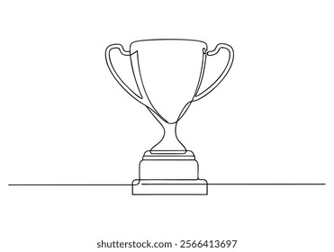 Continuous One-Line Drawing of an Award Trophy - Minimalist Achievement Art