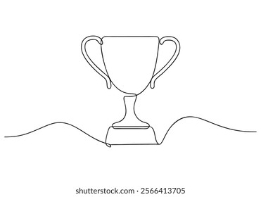 Continuous One-Line Drawing of an Award Trophy - Minimalist Achievement Art