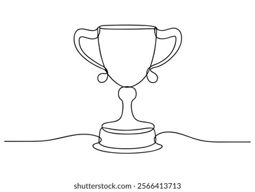 Continuous One-Line Drawing of an Award Trophy - Minimalist Achievement Art