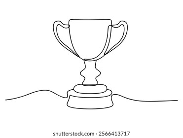 Continuous One-Line Drawing of an Award Trophy - Minimalist Achievement Art