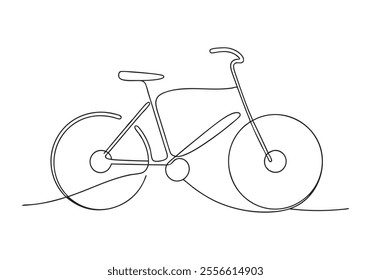 Continuous One-Line Drawing of a Bicycle - Minimalist Outdoor Design