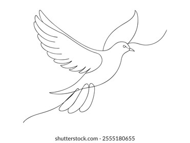 Continuous One-Line Drawing of a Bird in Flight - Minimalist Freedom Art