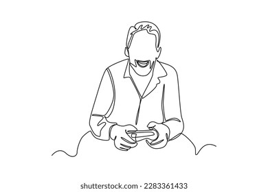 Continuous one-line drawing a boy laughing and playing a game. World laughing day concept single line draws design graphic vector illustration
