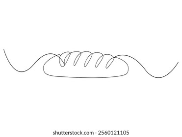 Continuous One-Line Drawing of Bread - Minimalist Bakery Art"
