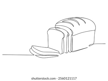 Continuous One-Line Drawing of Bread - Minimalist Bakery Art"