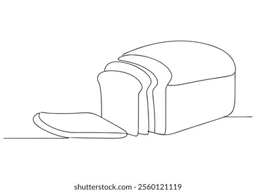 Continuous One-Line Drawing of Bread - Minimalist Bakery Art"