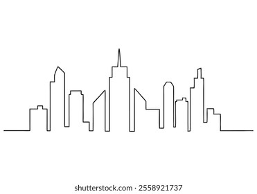  Continuous One-Line Drawing of a Cityscape - Minimalist Urban Art