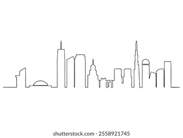  Continuous One-Line Drawing of a Cityscape - Minimalist Urban Art