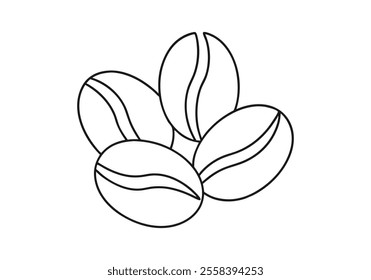 Continuous One-Line Drawing of Coffee Beans - Minimalist Organic Design