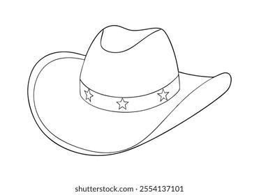 Continuous One-Line Drawing of a Cowboy Hat - Minimalist Western Design