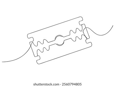 Continuous One-Line Drawing of Double-Edge Blades - Minimalist Sharp Tool Art