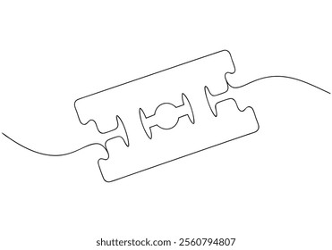 Continuous One-Line Drawing of Double-Edge Blades - Minimalist Sharp Tool Art