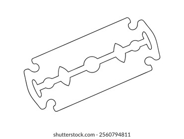 Continuous One-Line Drawing of Double-Edge Blades - Minimalist Sharp Tool Art