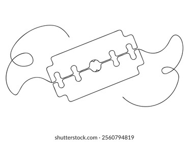 Continuous One-Line Drawing of Double-Edge Blades - Minimalist Sharp Tool Art