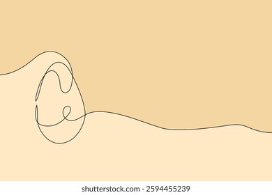 Continuous one-line drawing of Easter Bunny. Cute rabbit silhouette with ears in simple minimalistic style for spring design greeting card and web banner. Vector illustration. easter one-line art.