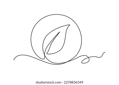 Continuous one-line drawing of eco symbol on the electric car. Electric car concept single line draws design graphic vector illustration