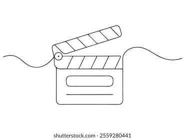 Continuous One-Line Drawing of a Film Clapperboard - Minimalist Cinematic Art