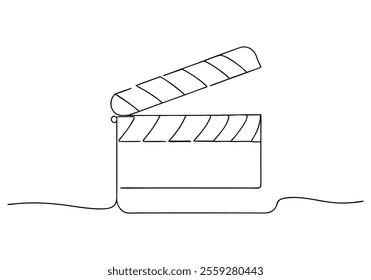 Continuous One-Line Drawing of a Film Clapperboard - Minimalist Cinematic Art