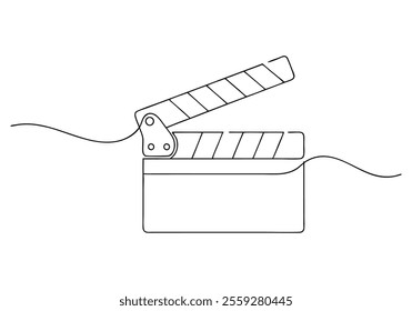 Continuous One-Line Drawing of a Film Clapperboard - Minimalist Cinematic Art