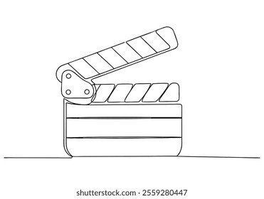 Continuous One-Line Drawing of a Film Clapperboard - Minimalist Cinematic Art