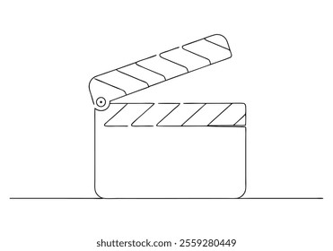 Continuous One-Line Drawing of a Film Clapperboard - Minimalist Cinematic Art