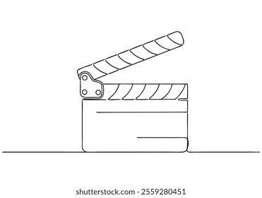 Continuous One-Line Drawing of a Film Clapperboard - Minimalist Cinematic Art