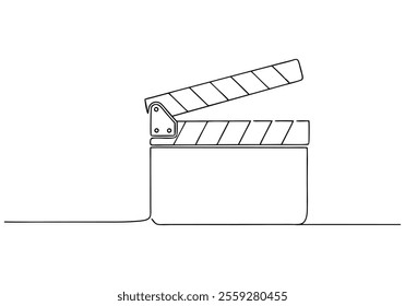 Continuous One-Line Drawing of a Film Clapperboard - Minimalist Cinematic Art