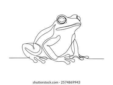 Continuous One-Line Drawing of a Frog - Minimalist Wildlife Art