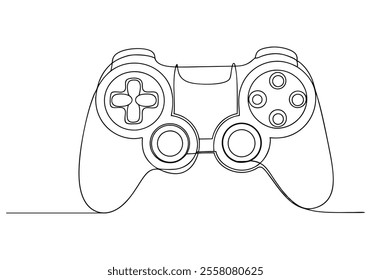 Continuous One-Line Drawing of a Gaming Controller - Minimalist Tech Art