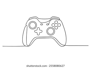 Continuous One-Line Drawing of a Gaming Controller - Minimalist Tech Art