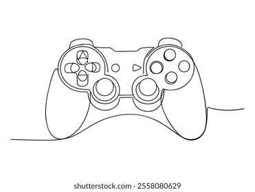 Continuous One-Line Drawing of a Gaming Controller - Minimalist Tech Art