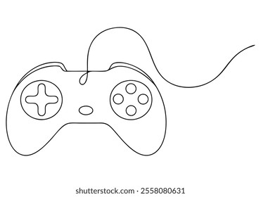 Continuous One-Line Drawing of a Gaming Controller - Minimalist Tech Art