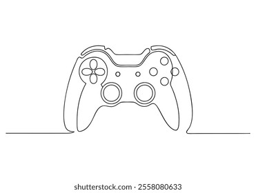 Continuous One-Line Drawing of a Gaming Controller - Minimalist Tech Art