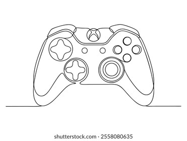 Continuous One-Line Drawing of a Gaming Controller - Minimalist Tech Art