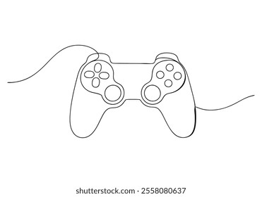 Continuous One-Line Drawing of a Gaming Controller - Minimalist Tech Art